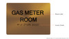 Gas Meter Room Sign - Gold,
