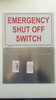 Emergency Shut Off Switch Sign (White Background,Aluminium 7X10)