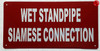 WET STANDPIPE SIAMESE CONNECTION Signage