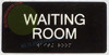 WAITING ROOM Sign Tactile Touch Braille Sign