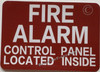 FIRE ALARM CONTROL PANEL LOCATED INSIDE Signage