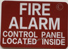 FIRE ALARM CONTROL PANEL LOCATED INSIDE