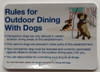 NYC RESTURANT REQUIRED -RULES FOR OUTDOOR DINING WITH DOGS STICKER