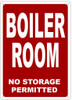BOILER ROOM NO STORAGE PERMITTED SIGN-