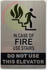 In CASE of FIRE USE Stairs