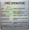 ELEVATOR FIRE OPERATION SIGN