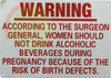 Warning According to Surgeon General Sign