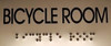 BICYCLE ROOM Sign -Tactile Signs