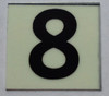 PHOTOLUMINESCENT DOOR NUMBER 8 SIGN