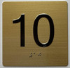 10TH FLOOR Elevator Jamb Plate sign With Braille and raised number-Elevator FLOOR 10 number sign  - The sensation line