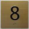 8TH FLOOR Elevator Jamb Plate Signage With Braille and raised number-Elevator FLOOR 8 number Signage  - The sensation line