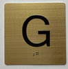 G Elevator Jamb Plate sign With Braille and raised number-Elevator GROUND floor number sign  - The sensation line