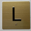 L Elevator Jamb Plate  With Braille and raised number-Elevator LOBBY floor number   - The sensation line