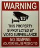 Warning This Property Is Protected By Video Surveillance Violators Signage