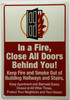 In A Fire Close All Doors Behind You Sign, Safety Sign