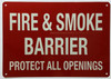 Fire And Or Smoke Barrier Protect All Openings Signage