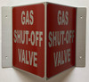 Corridor Gas shut off valve sign-Gas shut off valve Hallway sign -le couloir Line