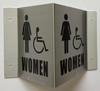 Corridor Woman restroom accessible Signage-Woman restroom accessible Hallway Signage -le couloir Line