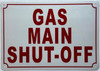 Signage  GAS MAIN SHUT-OFF