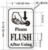 Signage  PLEASE FLUSH AFTER USING STICKERS WITH IMAGE