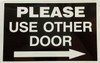 Please Use Other Door Left AND Right Arrow Sticker Set  Signage