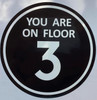 You are ON Floor 3 Sticker/Decal Sign