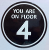 You are ON Floor 4 Sticker/Decal Signage