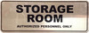 Signage  STORAGE ROOM AUTHORIZED PERSONNEL ONLY