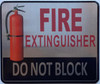 FIRE EXTINGUISHER DO NOT BLOCK SILVER