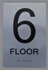 Sign FLOOR NUMBER  Tactile Graphics Grade 2 Braille Text with raised letters