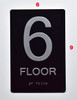 Black Floor number  -Tactile Graphics Grade 2 Braille Text with raised letters  Sign