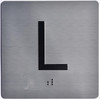 Sign Elevator JAMB Plate with Braille - Elevator Floor Number Brush SILVER