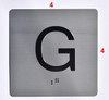 Sign Elevator JAMB Plate with Braille - Elevator Floor Number Brush SILVER