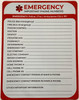 Sign Emergency Important Phone Numbers - in Case of Emergency Fridge Magnet with Marker
