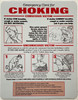 Chef Refrigerator Magnet Emergency Care for Choking - Resturant Emergency Care for Choking  Signage