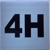 Apartment number 4H sign