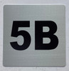 Apartment number 5B sign