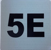 Apartment number 5E sign