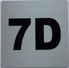 Apartment number 7D signage