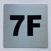 Apartment number 7F sign