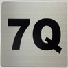 Apartment number 7Q sign