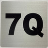 Apartment number 7Q signage