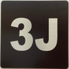 Apartment number 3J signage