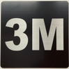 Apartment number 3M sign