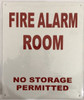 FIRE Alarm Room Sign (White,Reflective !!! Aluminum 12X10)