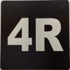 Apartment number 4R sign
