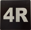 Apartment number 4R signage