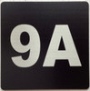 Apartment number 9A signage