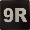 Apartment number 9R signage