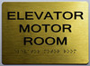 ELEVATOR MOTOR ROOM SIGN ADA GOLD